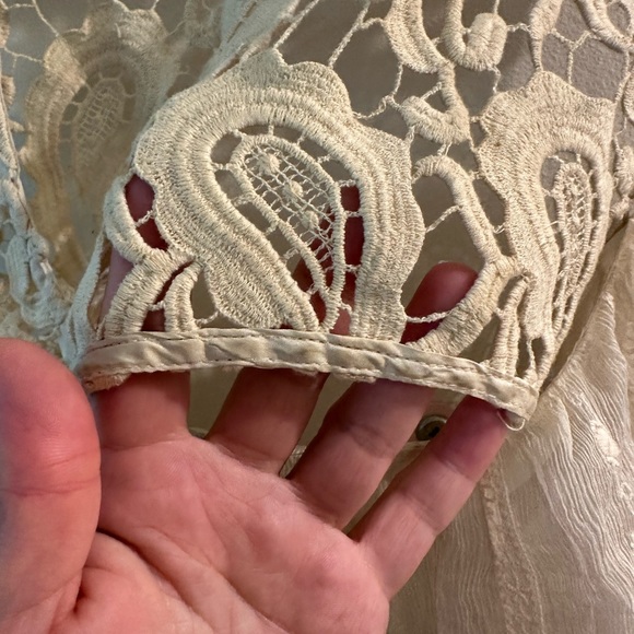 Vintage boho camisole with crochet top and flowy bottom. No size tag. - Picture 8 of 15